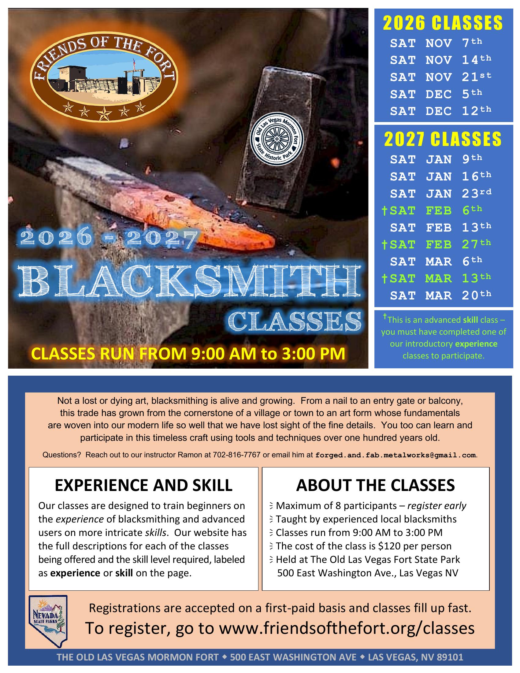 2026-27 Blacksmith Classes